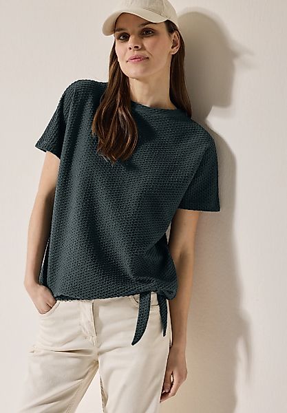 CECIL T-Shirt mit Struktur und Knoten günstig online kaufen