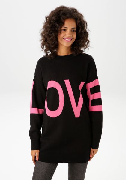 Aniston CASUAL Strickpullover mit eingestricktem LOVE-Schriftzug günstig online kaufen