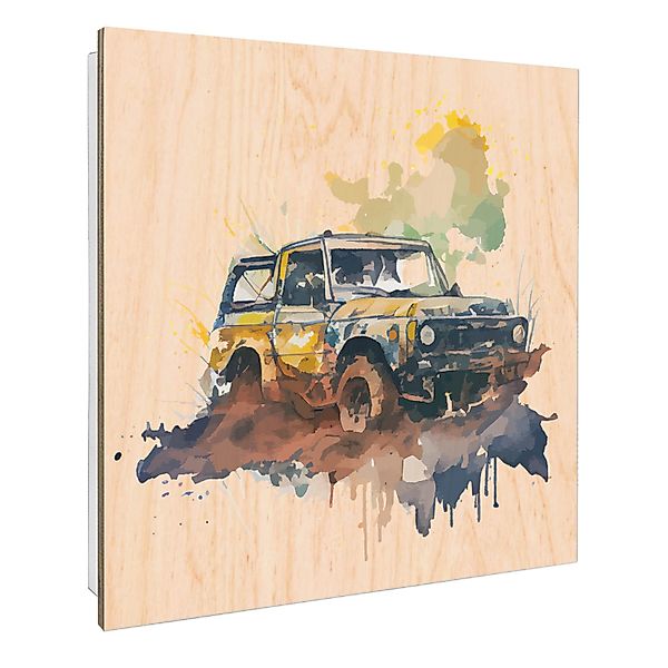 Banjado Großer Schlüsselbox Holz 30x30cm Weiß Scharnier Rechts 50 Haken Sch günstig online kaufen