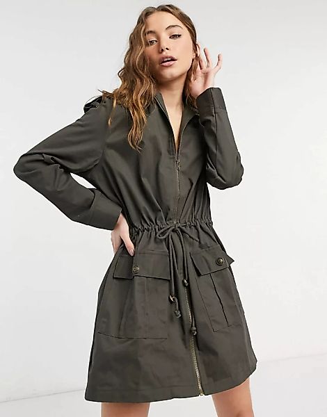 SNDYS – Kendall – Kleid in dunklem Khaki-Grün günstig online kaufen