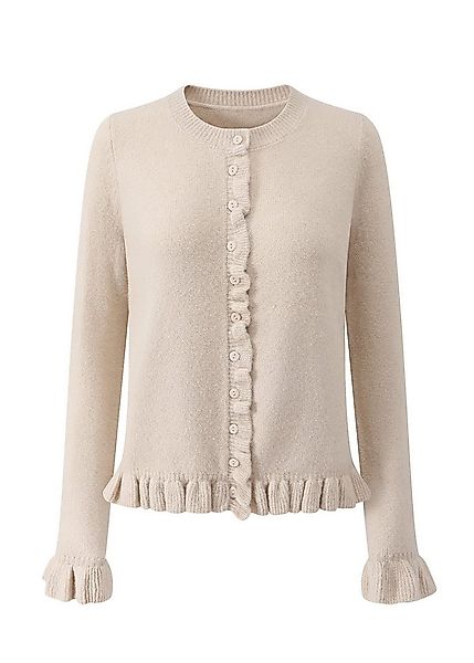 SASSYCLASSY Cardigan Elegante Strickjacke Damen mit Rüschendetails Feminine günstig online kaufen