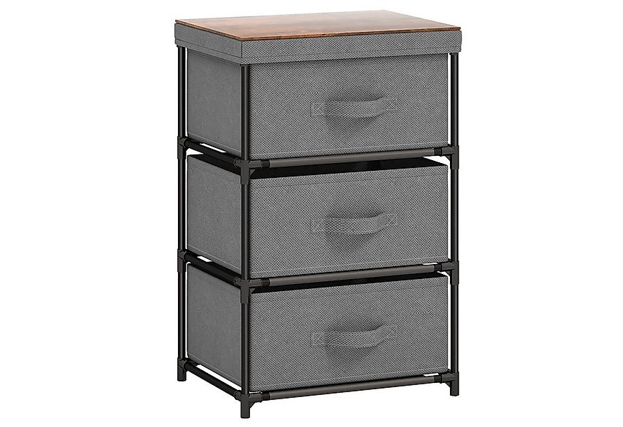 COSTWAY Nachttisch (1-St), mit 3 klappbarem Stoffschubladen, Metallrahmen, günstig online kaufen