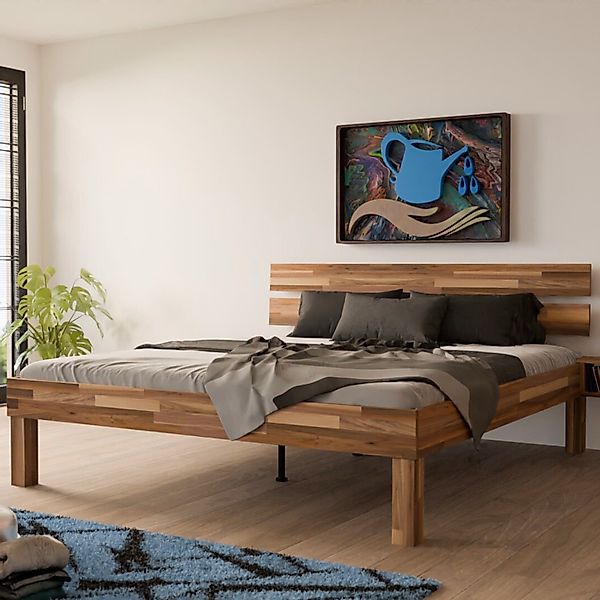 MeinMassivholz Bettgestell PALMA Nussbaum (Einzelbett & günstig online kaufen