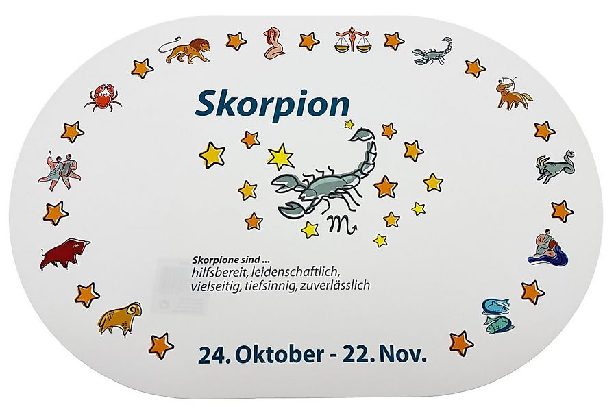 varivendo Tischdecke Platzmatte, Sternzeichen Skorpion (Stück 1-tlg, Platzm günstig online kaufen