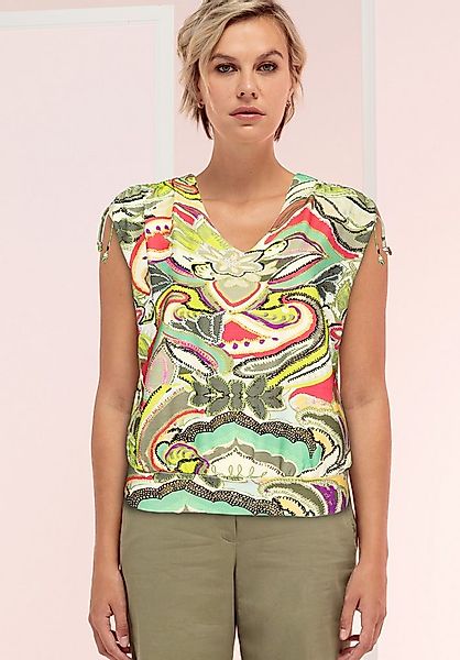 bianca Kurzarmshirt JULIE mit trendigem Allover-Dessin in Sommerfarben günstig online kaufen