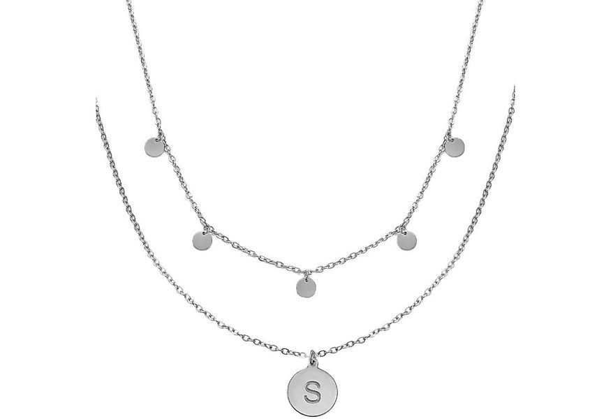 Kim Johanson Schmuckset Plättchen & Buchstabe A-Z in Silber & Gold (Set, 2- günstig online kaufen