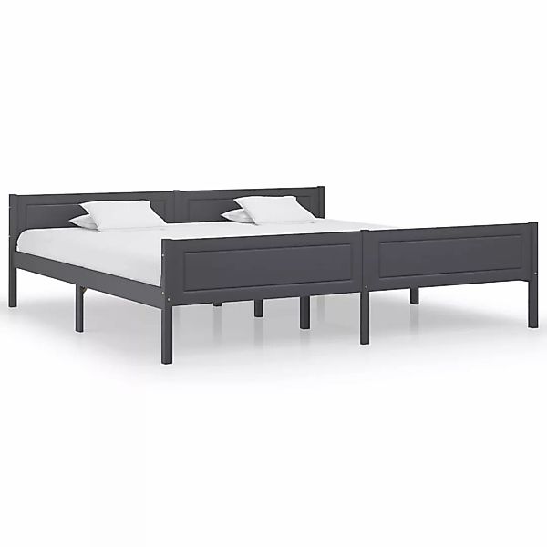 vidaXL Bettgestell Massivholzbett Kiefer Grau 200x200 cm Bett Bettgestell günstig online kaufen