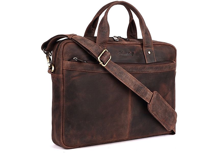 Benthill Aktentasche Echt Leder Laptoptasche Büro Tasche Umhängetasche Schu günstig online kaufen