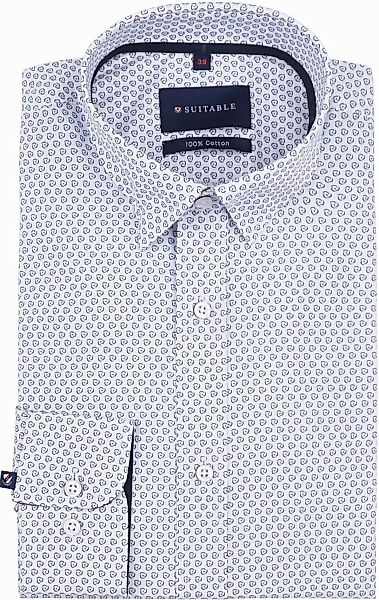 Suitable Hemd Construct Druck Blau - Größe 38 günstig online kaufen