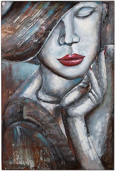 Casablanca by Gilde Metallbild »Bild rechteckig Noblesse weiß H. 120 cm« 1 günstig online kaufen