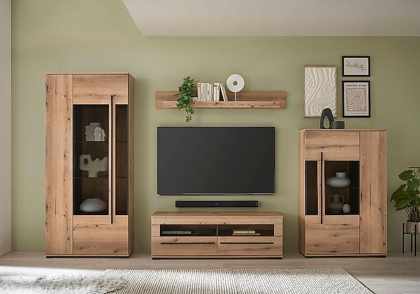 INOSIGN Wohnwand Cantara, moderne Anbauwand, Wohnzimmer-Set, in Eiche Evoke günstig online kaufen