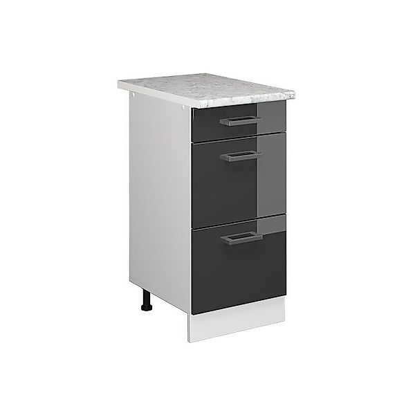 Vicco Küchenunterschrank R-Line Anthrazit Hochglanz/Weiß 40 cm mit Schublad günstig online kaufen