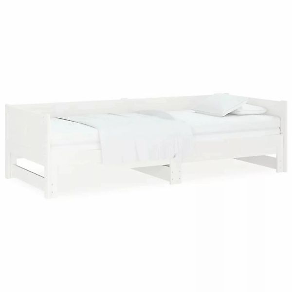 vidaXL Ausziehbares Tagesbett Weiß Massivholz Kiefer 2x(80x200) cm1279774 günstig online kaufen