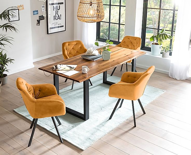 SalesFever Essgruppe, (Set, 5 tlg.), Stühle mit 360 Drehplatte, Tischplatte günstig online kaufen