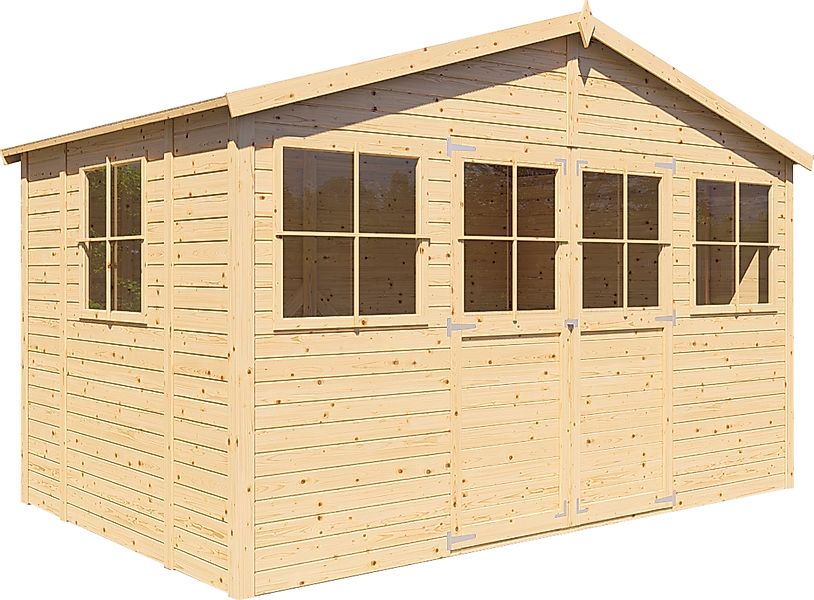 BERTILO Gartenhaus "Workshop 1 naturbelassen", Großes Gartenhaus aus exakt günstig online kaufen