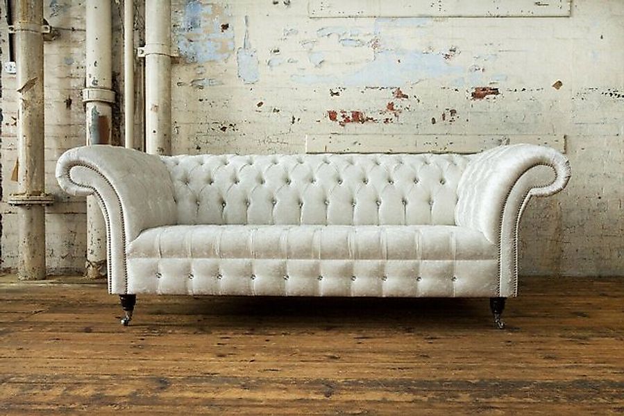 Xlmoebel Sofa Maßgeschneidertes Chesterfield-Polstersofa aus Leder und Stof günstig online kaufen