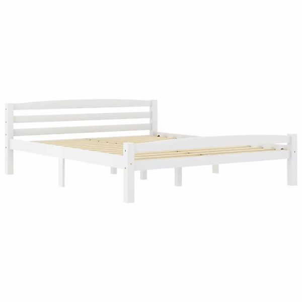 vidaXL Bettgestell Massivholzbett Weiß Kiefer 160x200 cm Doppelbett Bett Be günstig online kaufen