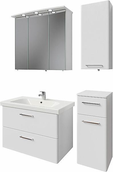 Saphir Badmöbel-Set "Quickset 316 4-teilig, Keramikwaschtisch mit LED-Spieg günstig online kaufen