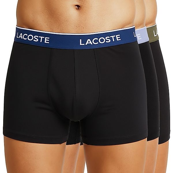 Lacoste 3-er Set Trunks Schwarz mit mehrfarbigen Webbund günstig online kaufen