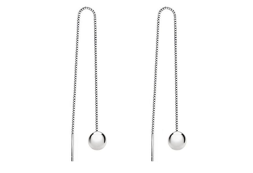 LÖB Paar Ohrhänger Silber Durchzieher Kette mit Kugel Anhänger Ohrringe Hän günstig online kaufen