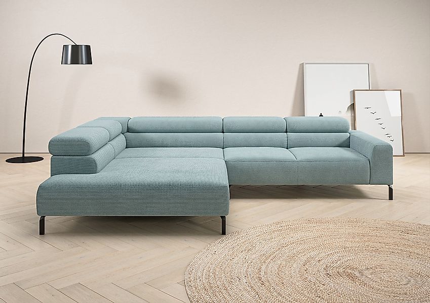 PLACES OF STYLE Ecksofa "Antonelli, L-Form, inkl. Kopfteilverstellung, Brei günstig online kaufen