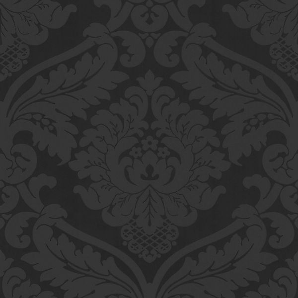 PROFHOME 552631-GU Barock Tapete Ornament Matt Schwarz 0,53 m x 10,05 m 5,3 günstig online kaufen