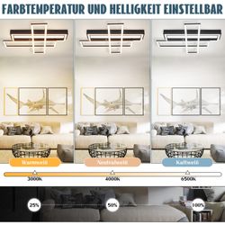 Nettlife LED Deckenleuchte Schwarz Dimmbar Modern günstig online kaufen