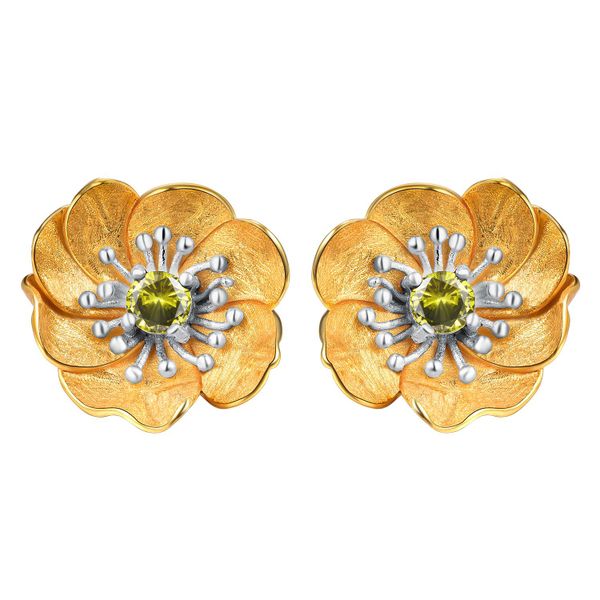Runde Perlé Paar Ohrstecker blühende Anemone günstig online kaufen