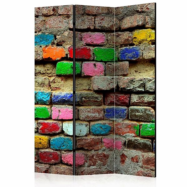 3-teiliges Paravent - Colourful Bricks [room Dividers] günstig online kaufen