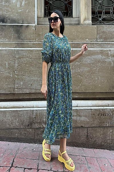For You Moda Midikleid Grünes Chiffon günstig online kaufen