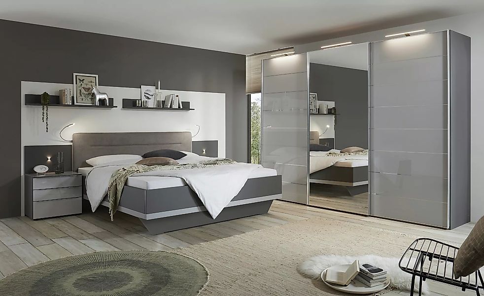 Bettanlage - grau - 301 cm - 105 cm - Betten > Bettgestelle - Möbel Kraft günstig online kaufen