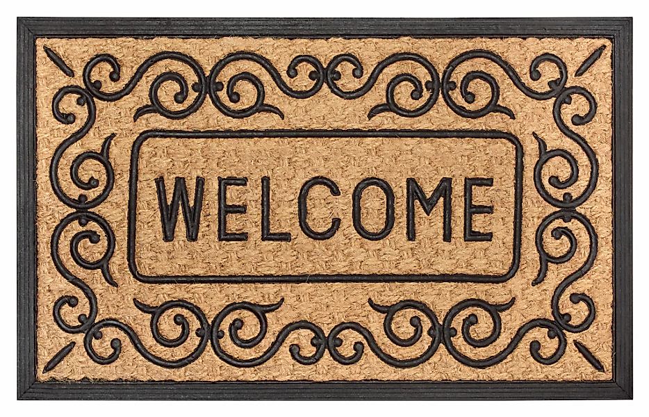 HANSE Home Fußmatte "Mix Mats Gummi-Kokos Welcome Floral Border, Türmatte" günstig online kaufen