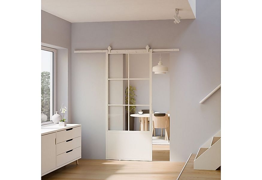 inova wohnen Glasschiebetür Stahltür Weiß mit Klarglas Einsatz, Größenauswa günstig online kaufen