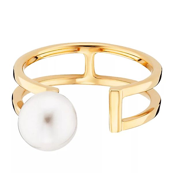 CAÏ Fingerring "925/- Sterling Silber gelb vergoldet Perle" günstig online kaufen