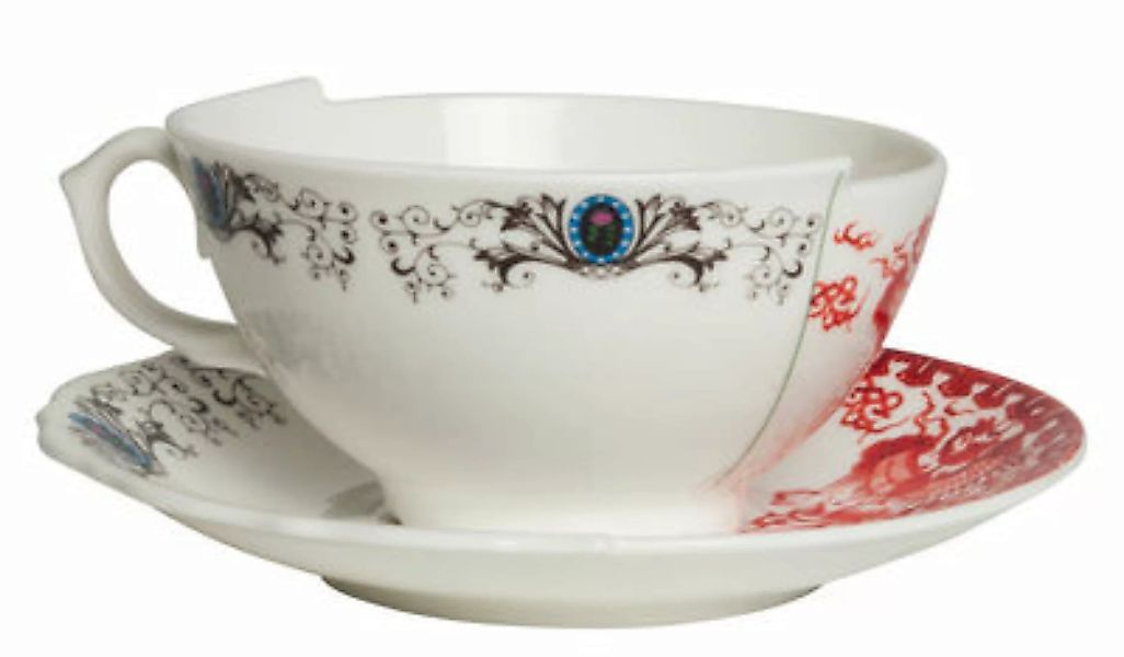 Teetasse Hybrid Zora keramik bunt / Set aus Tasse und Untertasse - Seletti günstig online kaufen