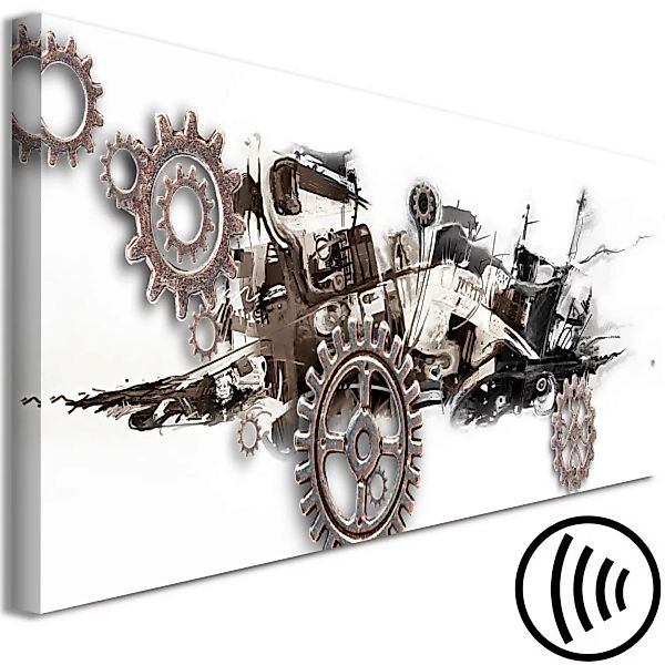 Leinwandbild Steampunk-Kreatur – eine abstrakte Maschine aus Metallzahnräde günstig online kaufen