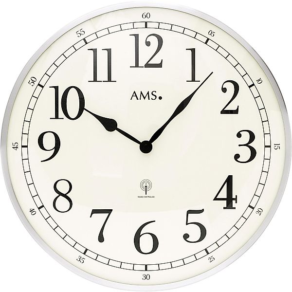 AMS Funkwanduhr F5606 (Quarzuhr, Wohnzimmer, Esszimmer,Küche,Büro,Ø günstig online kaufen