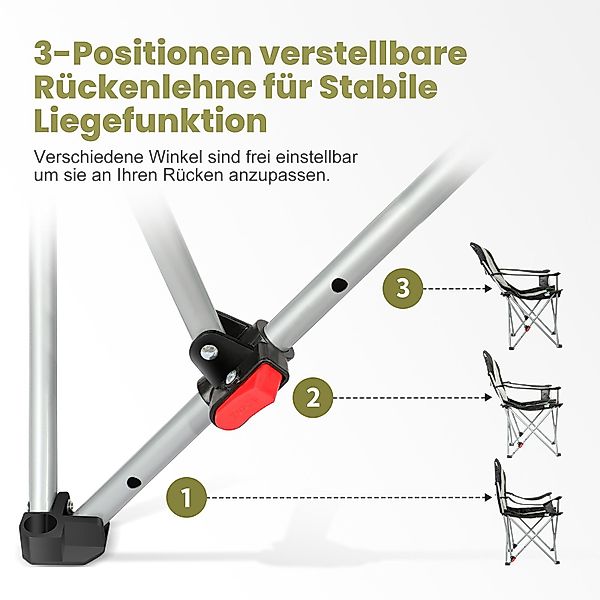HOMECALL Campingstuhl Anglerstuhl Flatsessel Klappbar Liegestuhl (Getränkeh günstig online kaufen