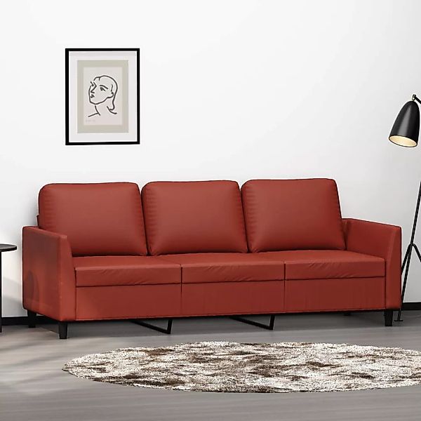 Vidaxl 3-sitzer-sofa Weinrot 180 Cm Kunstleder günstig online kaufen