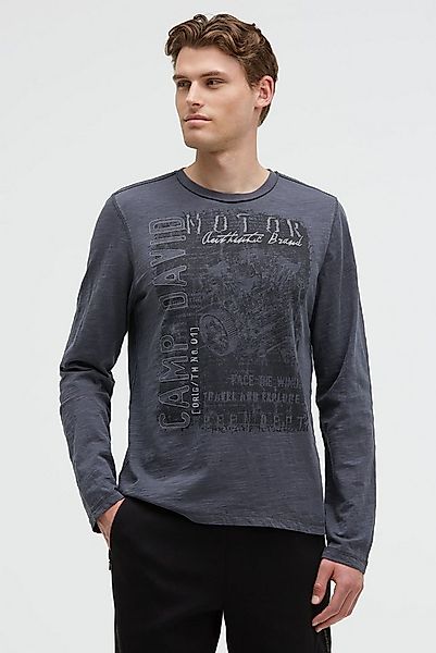 CAMP DAVID Rundhalsshirt mit offenen Kanten günstig online kaufen