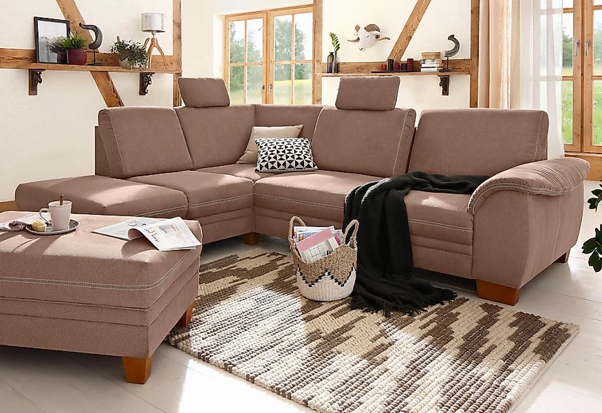 Home affaire Ecksofa »Husum L-Form«, mit Sitztiefenverstellung, Federkern-P günstig online kaufen