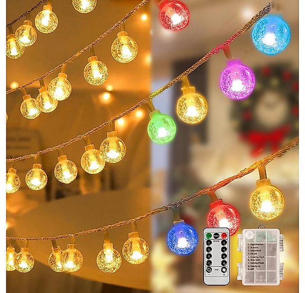 Merry 2024 LED-Lichterkette LED Kugel Lichterkette Dimmbar,Gartenleuchte We günstig online kaufen