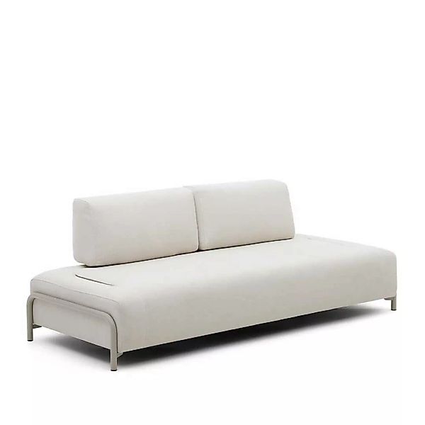 Dreisitzer Sofa Skandi Stil in Beige Chenille 232 cm breit günstig online kaufen