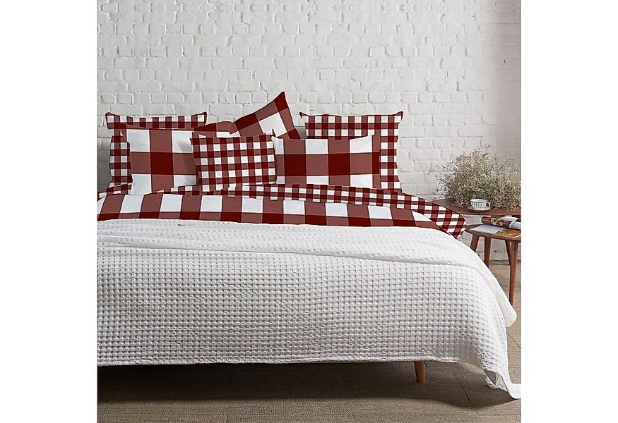 TRAUMSCHLAF Bettwäsche Karos, Flanell, 3 teilig, melierte flauschig weiche günstig online kaufen