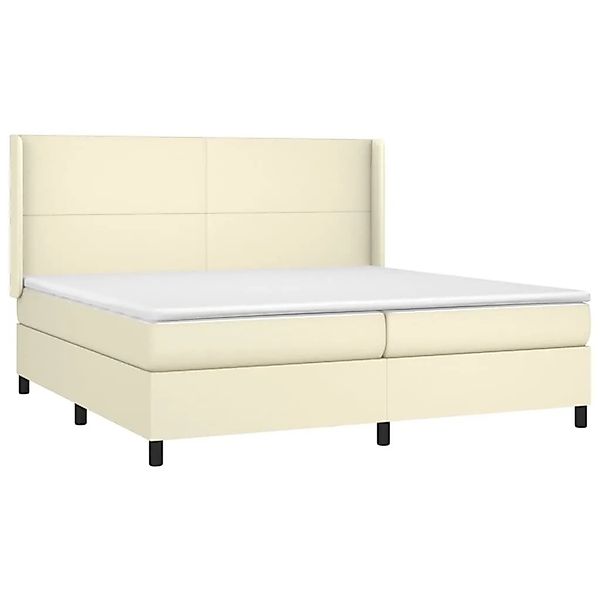 vidaXL Boxspringbett mit Matratze & LED Creme 200x200 cm Kunstleder 3139285 günstig online kaufen