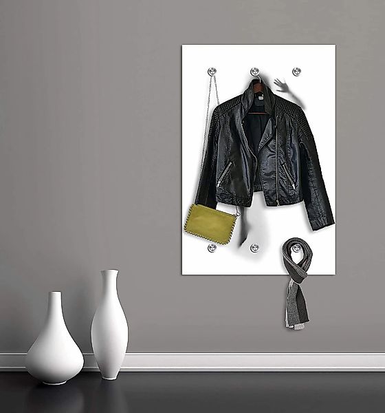 queence Garderobenleiste "Girlsclub" Wand Garderobe, stylisch, weiß, platzs günstig online kaufen