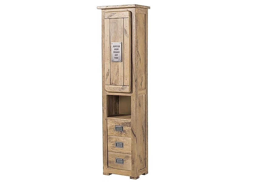 Massivmoebel24 Dreh-/Schwebetürenschrank RAILWAY (Mango 50x35x195 whitewash günstig online kaufen