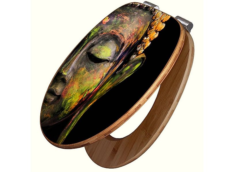 banjado WC-Sitz aus Bambus mit Absenkautomatik Motiv Bunter Buddha (umweltf günstig online kaufen