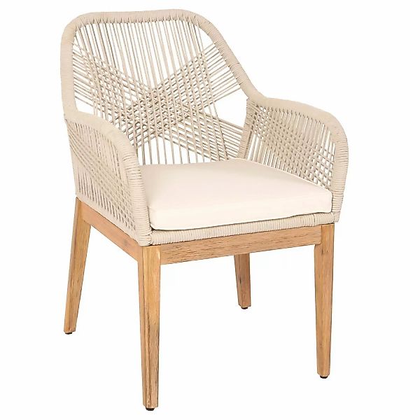 MCW Gartenstuhl H56b beige Kissen Creme-Weiß günstig online kaufen