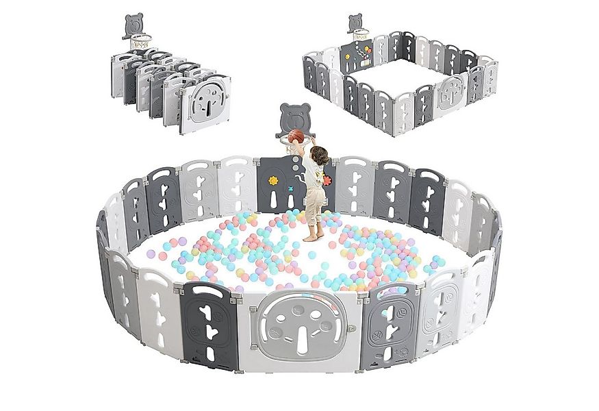 ToteBox Laufstall Faltbar Laufgitter Baby Mit Basketballkorb Mit Tür und Sp günstig online kaufen